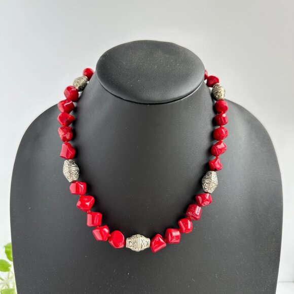 Red Bamboo Coral Bead Necklace - Picture 12 of 16